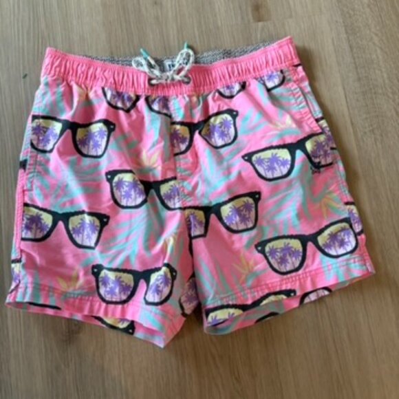 Party Pants Pink Swim Trunks Sunglasses Palm Trees Medium - Picture 1 of 7